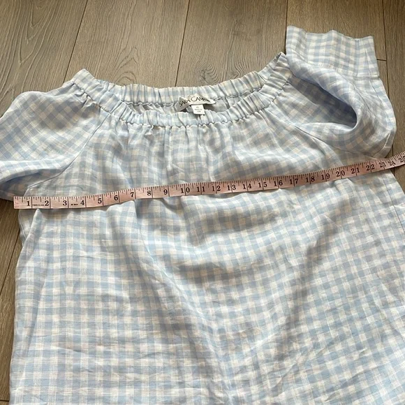 Sara Campbell Blue White Checkered Blouse - Picture 9 of 10